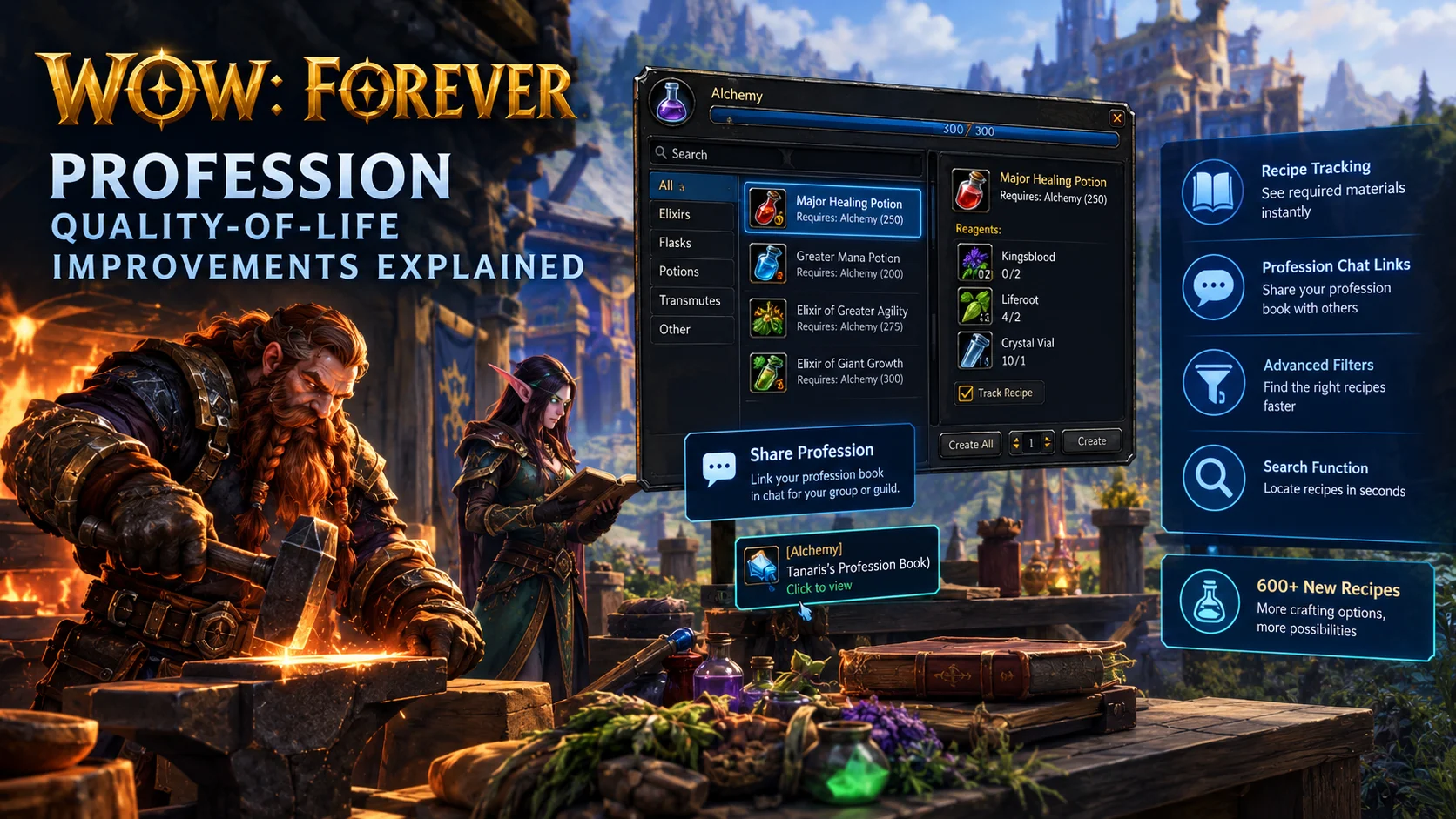 WoW: Forever Professions Get Major Quality-of-Life Improvements